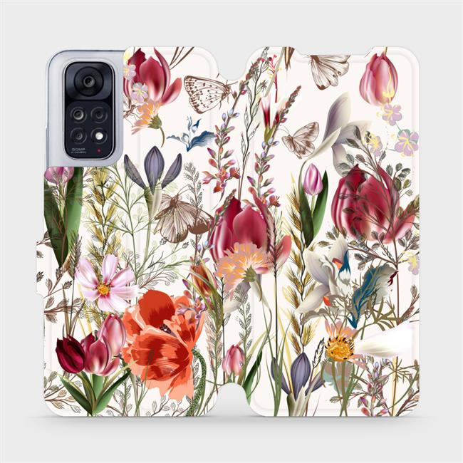 Flipové pouzdro Mobiwear - Xiaomi Redmi Note 11 / 11S - MP01S Rozkvetlá louka