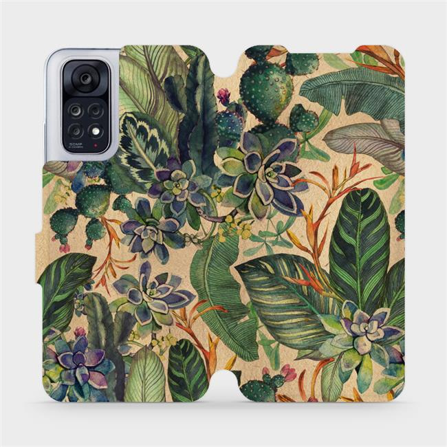 Flipové pouzdro Mobiwear - Xiaomi Redmi Note 11 / 11S - VP05S Sukulenty