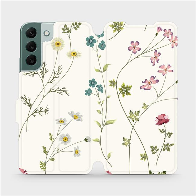 Flipové pouzdro Mobiwear - Samsung Galaxy S22 Plus - MD03S Tenké rostlinky s květy