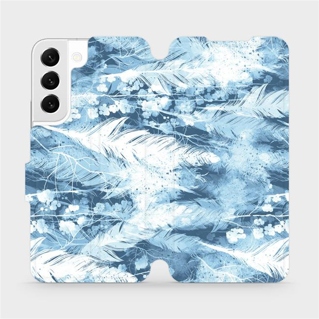 Flipové pouzdro Mobiwear - Samsung Galaxy S22 - M058S Světle modrá horizontální pírka