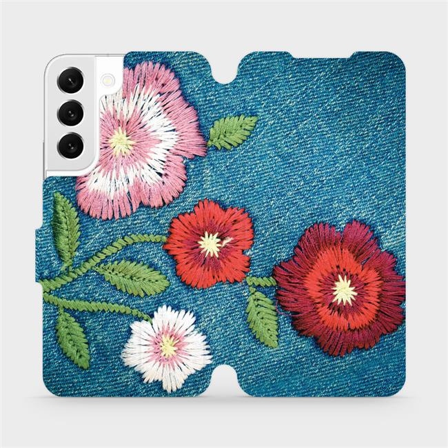 Flipové pouzdro Mobiwear - Samsung Galaxy S22 - MD05P Džínové květy