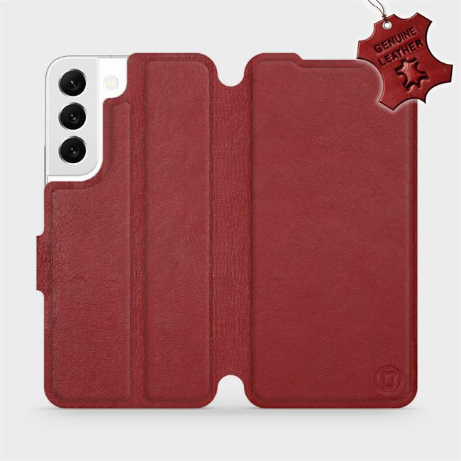 Kožené flip pouzdro Mobiwear - Samsung Galaxy S22 - Tmavě červené