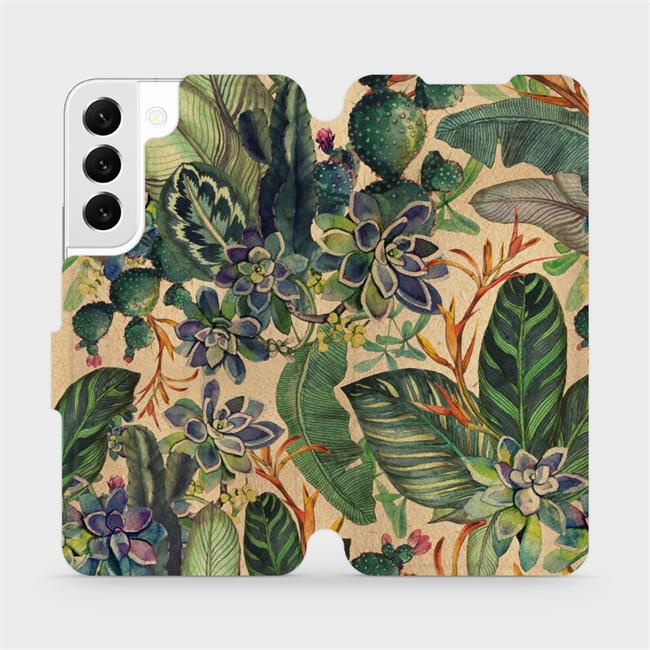 Flipové pouzdro Mobiwear - Samsung Galaxy S22 - VP05S Sukulenty