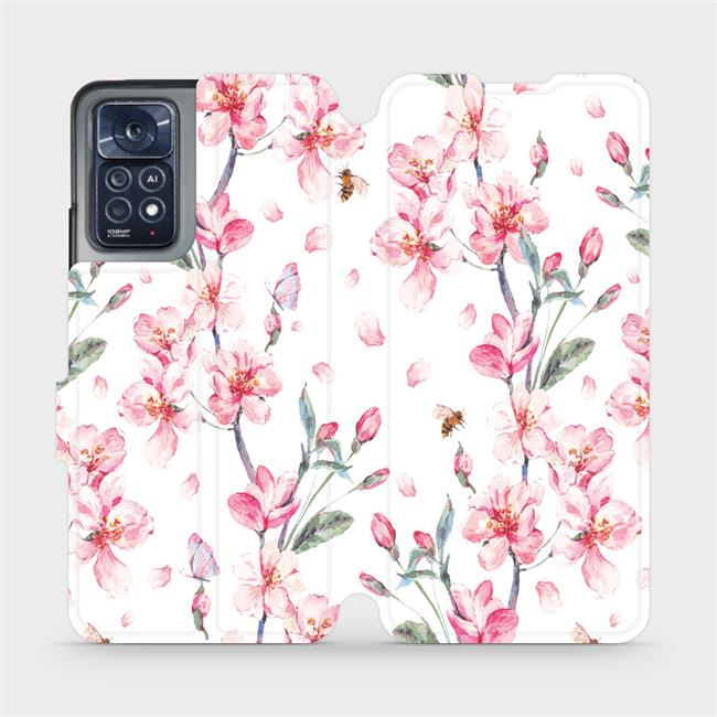 Flipové pouzdro Mobiwear - Xiaomi Redmi Note 11 Pro 5G - M124S Růžové květy