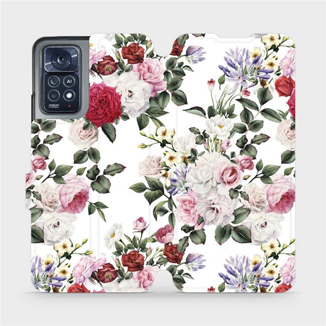 Flipové pouzdro Mobiwear - Xiaomi Redmi Note 11 Pro 5G - MD01S Růže na bílé