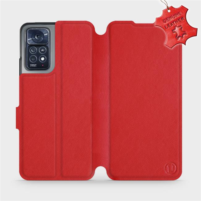 Kožené flip pouzdro Mobiwear - Xiaomi Redmi Note 11 Pro 5G - Červené