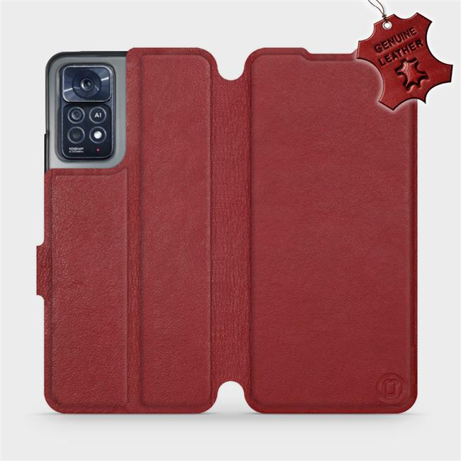 Kožené flip pouzdro Mobiwear - Xiaomi Redmi Note 11 Pro 5G - Tmavě červené