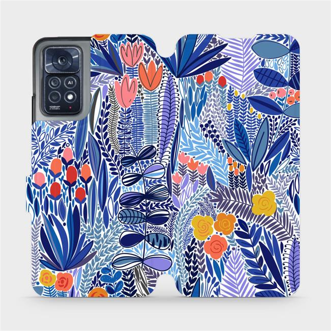 Flipové pouzdro Mobiwear - Xiaomi Redmi Note 11 Pro 5G - MP03P Modrá květena