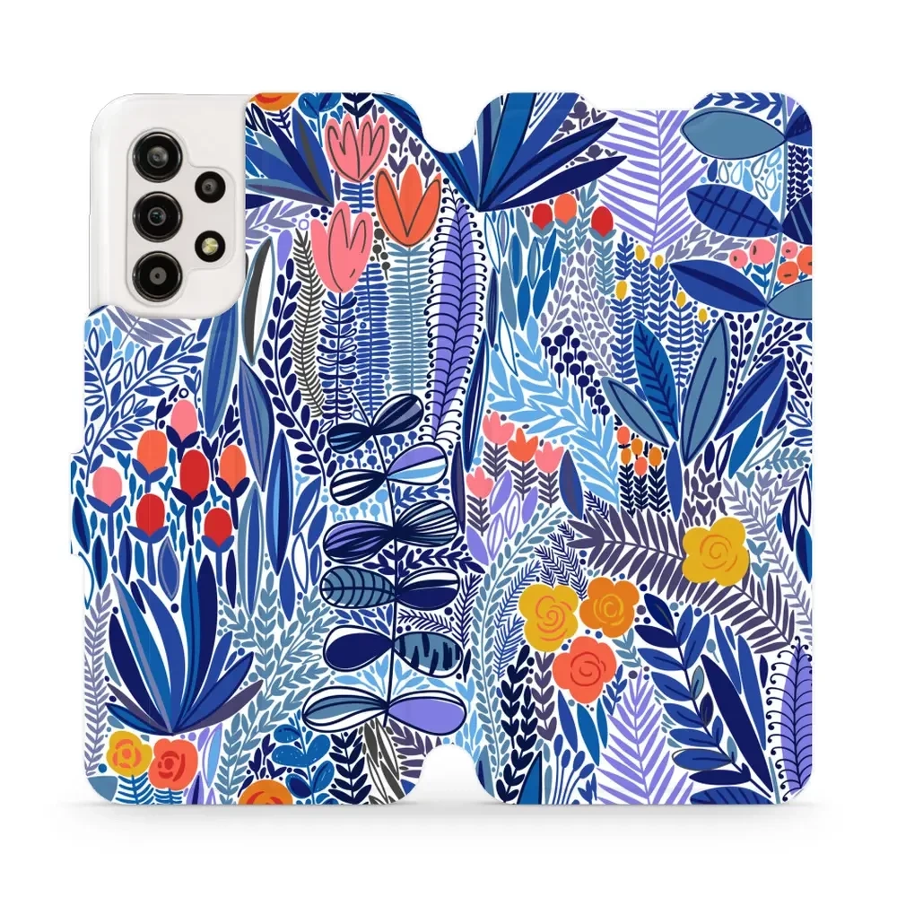 Flipové pouzdro Mobiwear - Samsung Galaxy A13 - MP03P Modrá květena