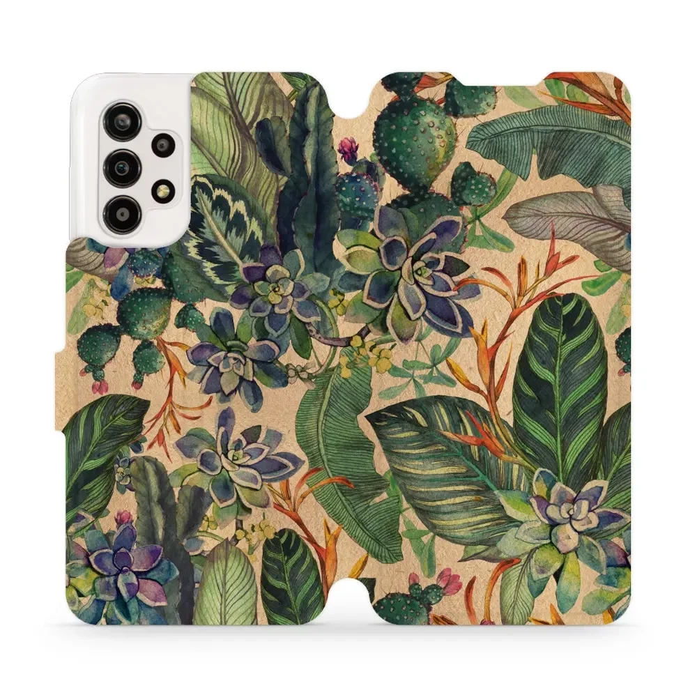 Flipové pouzdro Mobiwear - Samsung Galaxy A13 - VP05S Sukulenty