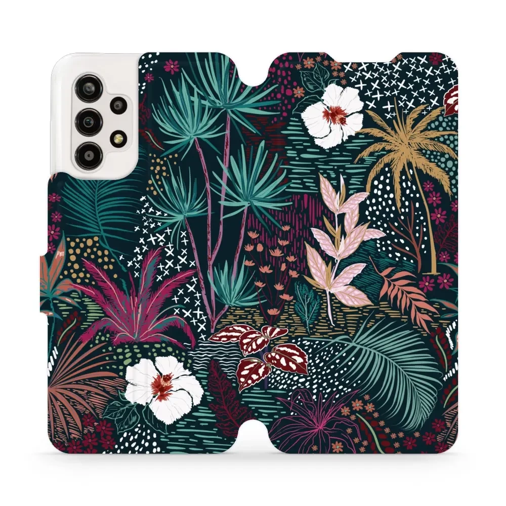 Flipové pouzdro Mobiwear - Samsung Galaxy A13 - VP13S Temná flóra