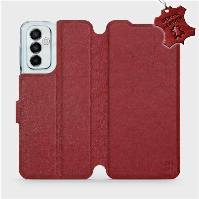 Kožené flip pouzdro Mobiwear - Samsung Galaxy M23 5G - Tmavě červené