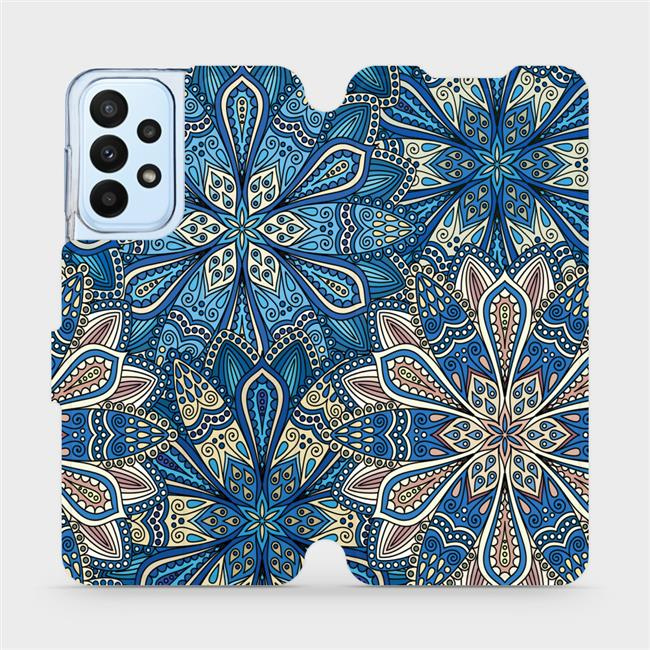 Flipové pouzdro Mobiwear - Samsung Galaxy A23 / A23 5G V108P Modré mandala květy