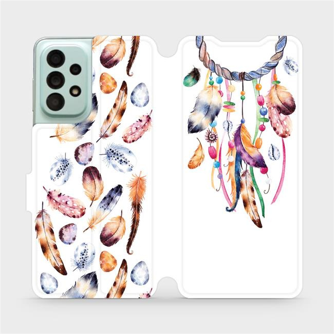 Flipové pouzdro Mobiwear - Samsung Galaxy A33 5G - M003S Lapač a barevná pírka