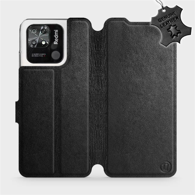 Kožené flip pouzdro Mobiwear - Xiaomi Redmi 10C - Černé