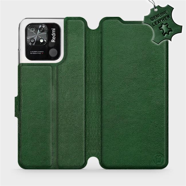Kožené flip pouzdro Mobiwear - Xiaomi Redmi 10C - Zelené