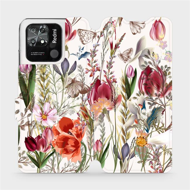 Flipové pouzdro Mobiwear - Xiaomi Redmi 10C - MP01S Rozkvetlá louka