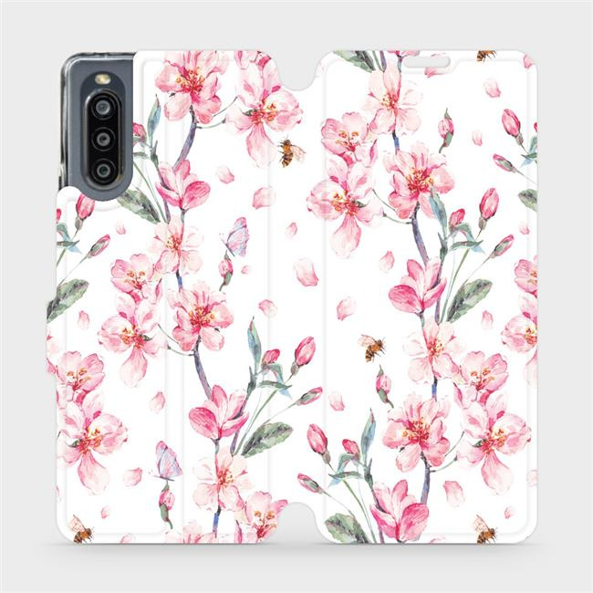 Flipové pouzdro Mobiwear - Sony Xperia 10 IV - M124S Růžové květy