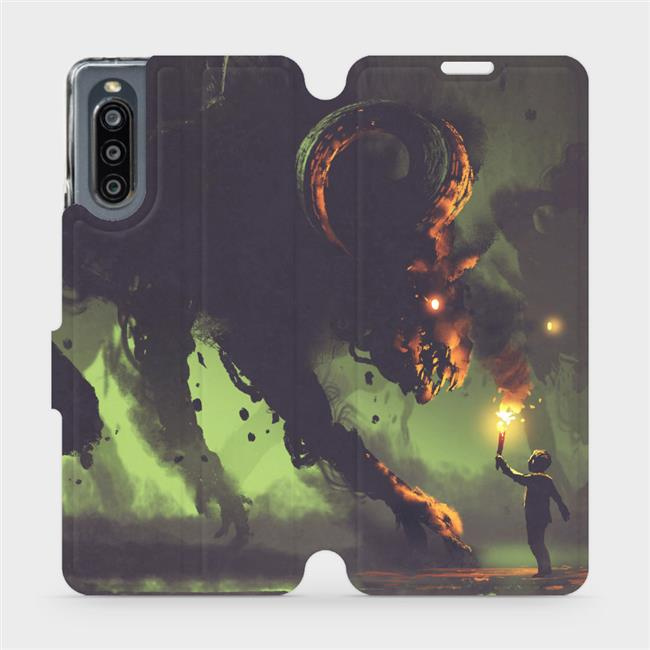 Flipové pouzdro Mobiwear - Sony Xperia 10 IV - VA08P Příšera a kluk s pochodní