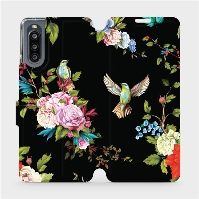 Flipové pouzdro Mobiwear - Sony Xperia 10 IV - VD09S Ptáčci a květy