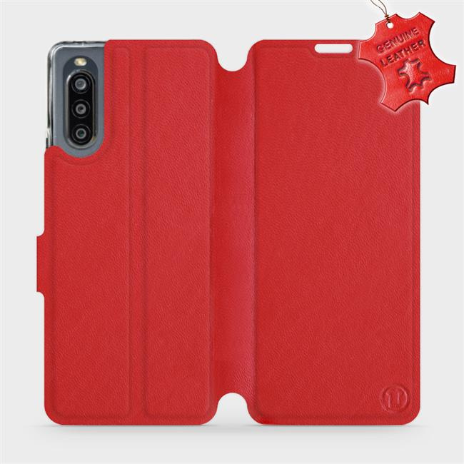 Kožené flip pouzdro Mobiwear - Sony Xperia 10 IV - Červené