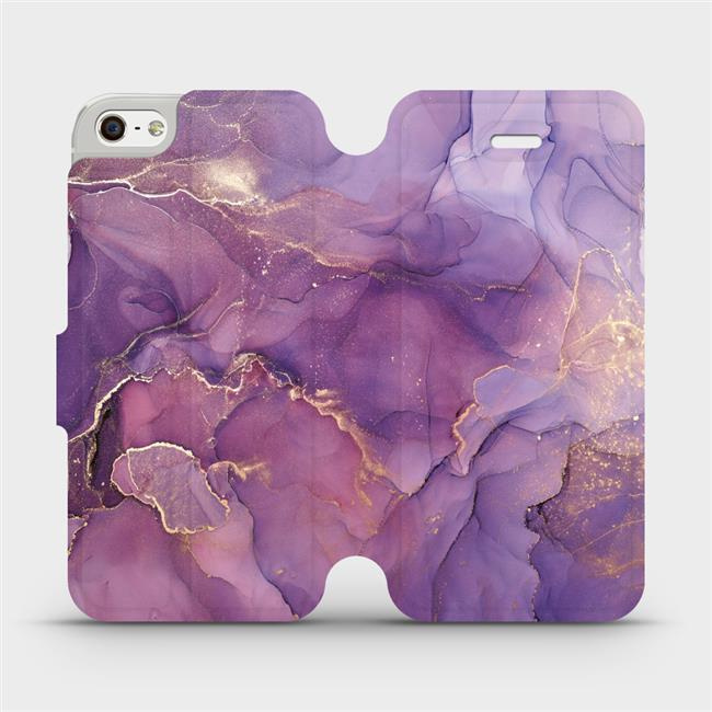Flipové pouzdro Mobiwear - Apple iPhone 5S / 5 / SE - VP20S Fialový mramor