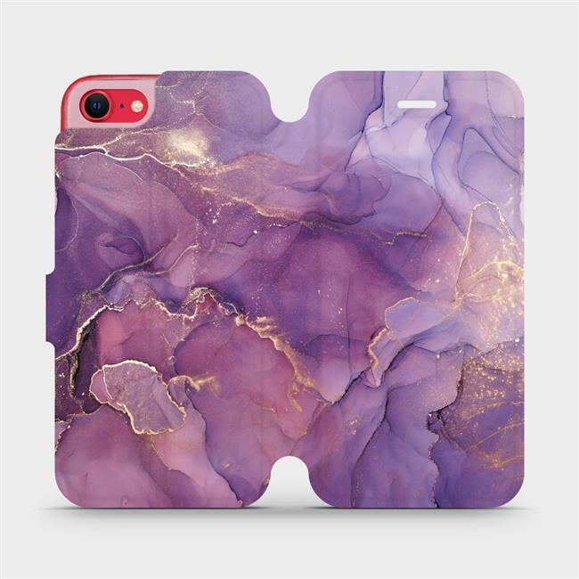Flipové pouzdro Mobiwear - Apple iPhone SE (2020) - VP20S Fialový mramor