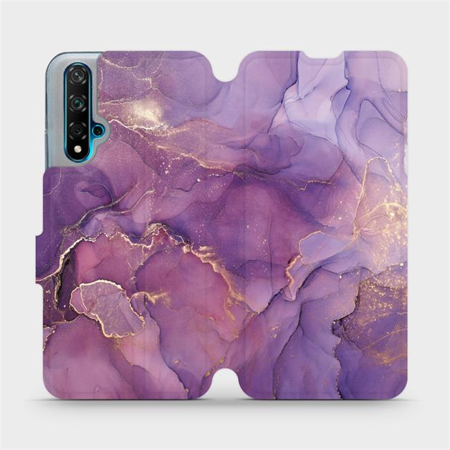 Flipové pouzdro Mobiwear - Huawei Nova 5T - VP20S Fialový mramor