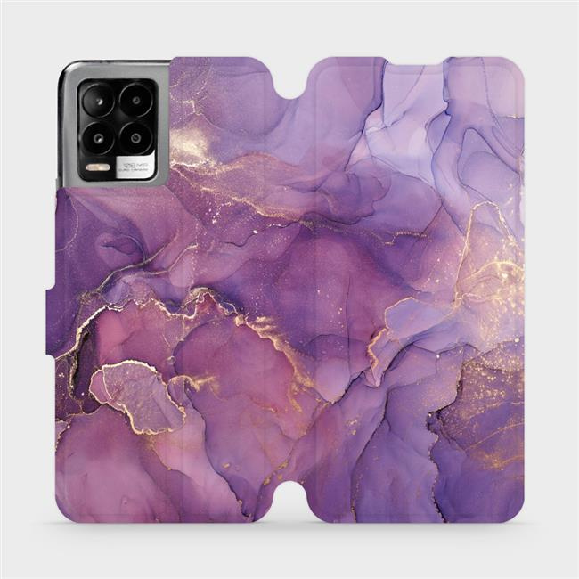 Flipové pouzdro Mobiwear - Realme 8 - VP20S Fialový mramor