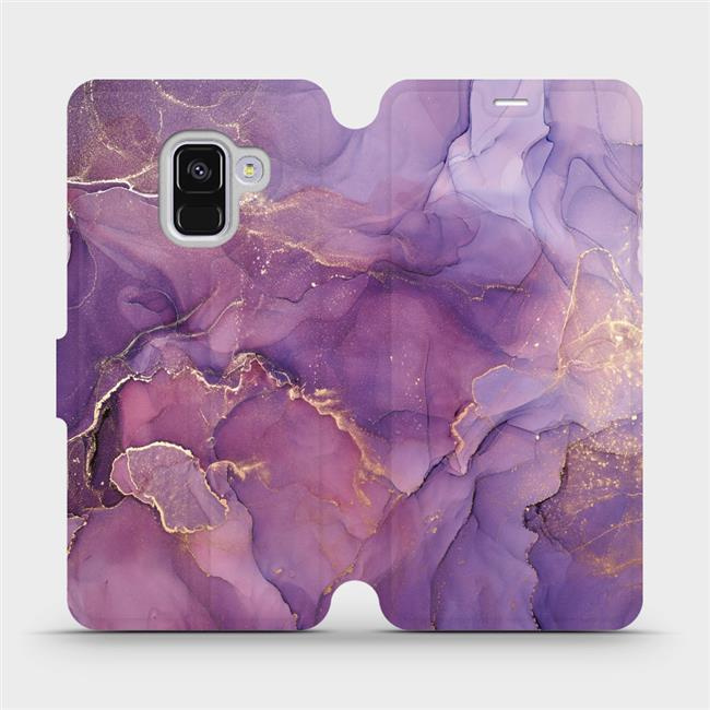 Flipové pouzdro Mobiwear - Samsung Galaxy A8 2018 - VP20S Fialový mramor