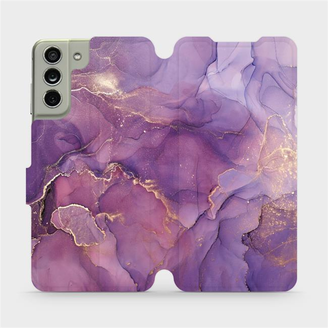 Flipové pouzdro Mobiwear - Samsung Galaxy S21 FE - VP20S Fialový mramor