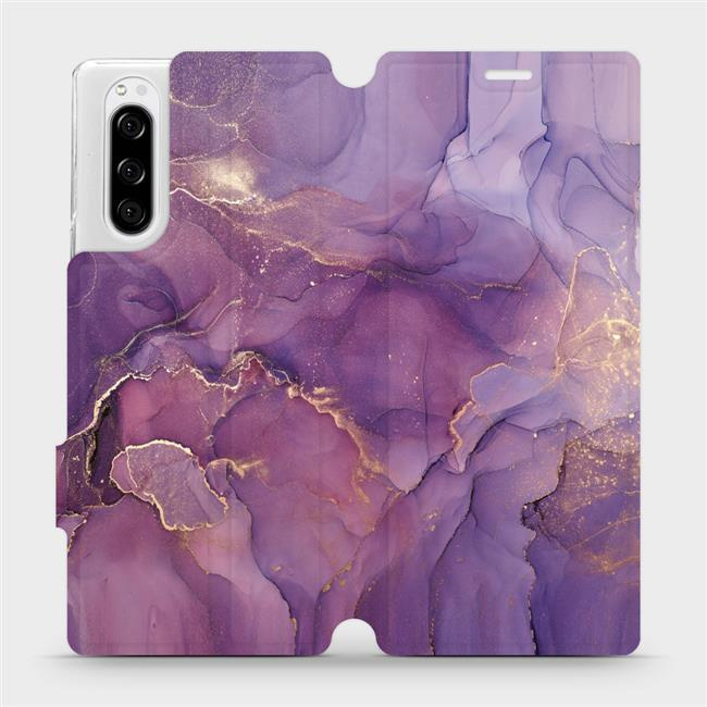 Flipové pouzdro Mobiwear - Sony Xperia 5 - VP20S Fialový mramor