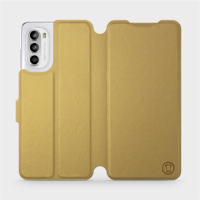 Flipové pouzdro Mobiwear - Motorola Moto G52 - Zlatavé a šedé