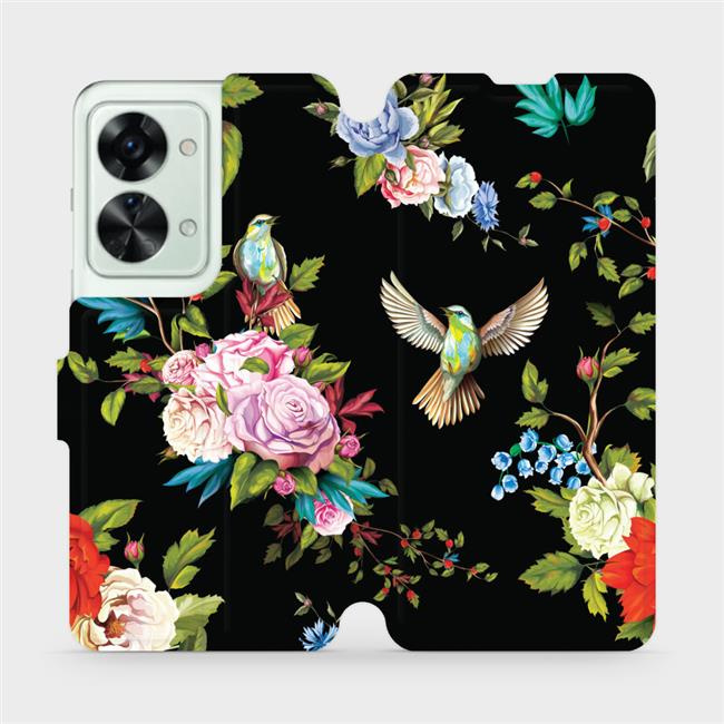 Flipové pouzdro Mobiwear - OnePlus Nord 2T 5G - VD09S Ptáčci a květy