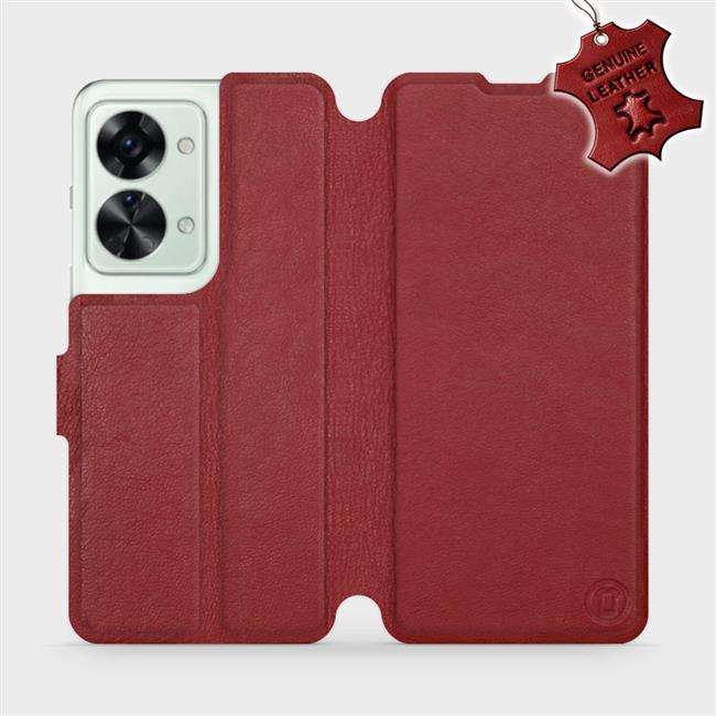 Kožené flip pouzdro Mobiwear - OnePlus Nord 2T 5G - Tmavě červené