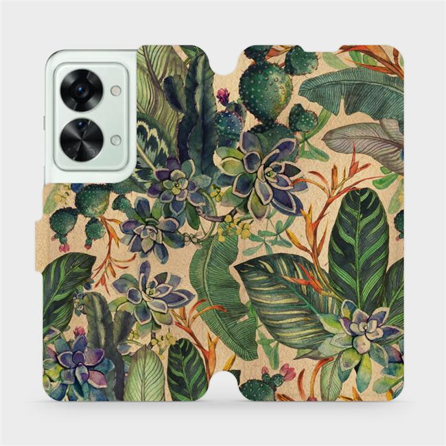 Flipové pouzdro Mobiwear - OnePlus Nord 2T 5G - VP05S Sukulenty