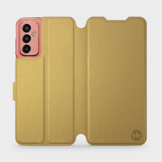 Flipové pouzdro Mobiwear - Samsung Galaxy M13 - Zlatavé a šedé
