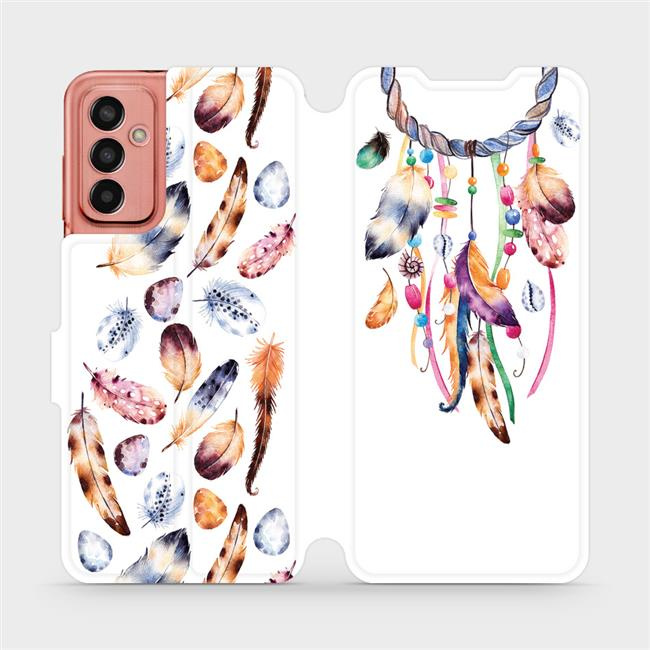 Flipové pouzdro Mobiwear - Samsung Galaxy M13 - M003S Lapač a barevná pírka