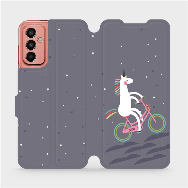 Flipové pouzdro Mobiwear - Samsung Galaxy M13 - V024P Jednorožec na kole