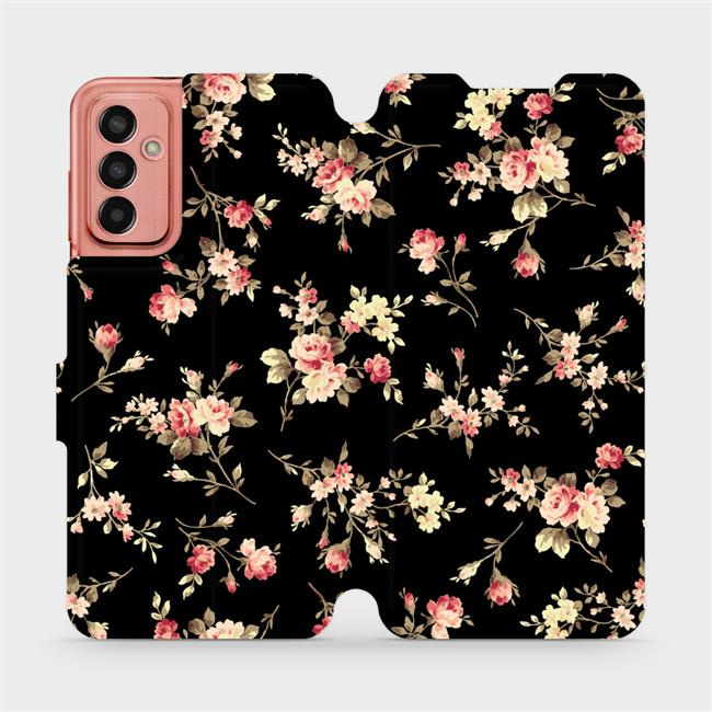 Flipové pouzdro Mobiwear - Samsung Galaxy M13 - VD02S Květy na černé