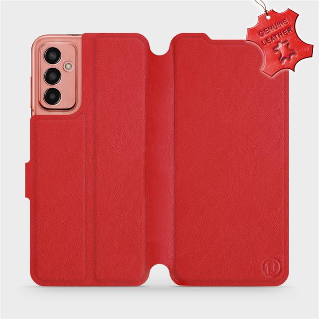 Kožené flip pouzdro Mobiwear - Samsung Galaxy M13 - Červené