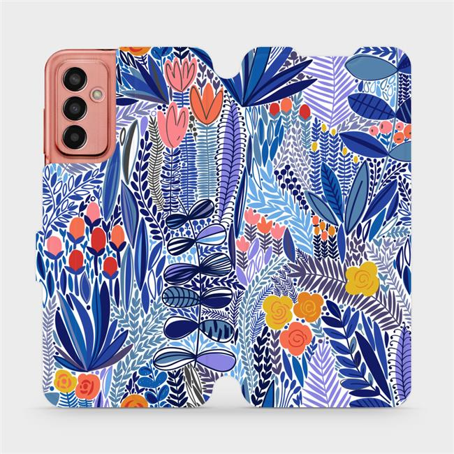 Flipové pouzdro Mobiwear - Samsung Galaxy M13 - MP03P Modrá květena