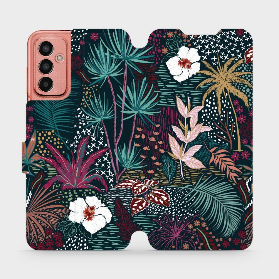 Flipové pouzdro Mobiwear - Samsung Galaxy M13 - VP13S Temná flóra