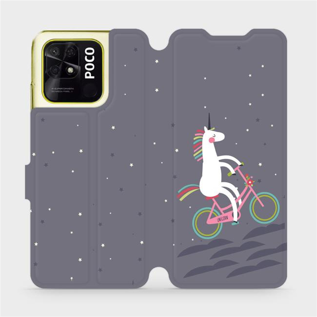 Flipové pouzdro Mobiwear - Xiaomi Poco C40 - V024P Jednorožec na kole