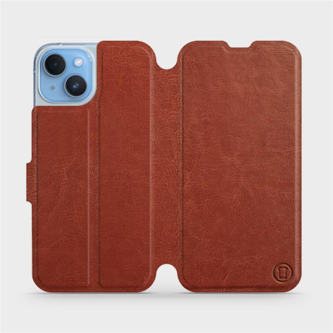 Flipové pouzdro Mobiwear - Apple iPhone 14 - Hnědé a šedé