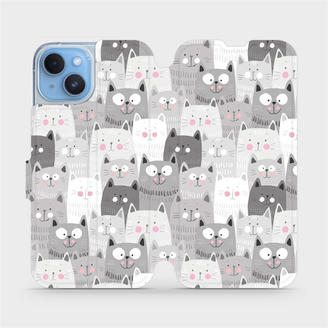 Flipové pouzdro Mobiwear - Apple iPhone 14 - M099P Kočičky