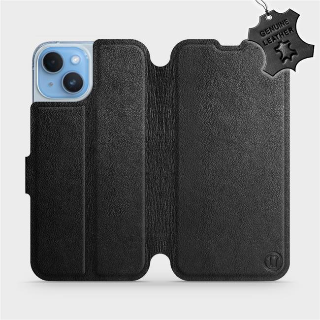 Kožené flip pouzdro Mobiwear - Apple iPhone 14 - Černé