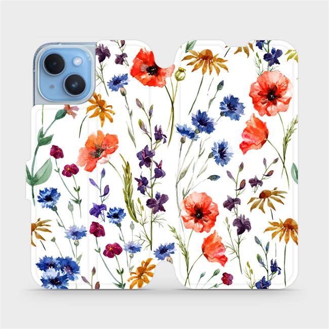 Flipové pouzdro Mobiwear - Apple iPhone 14 - MP04S Luční kvítí