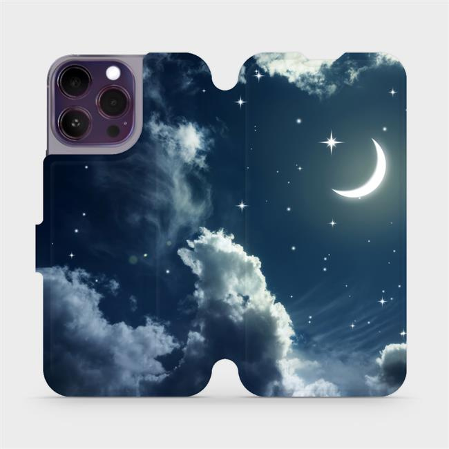 Flipové pouzdro Mobiwear - Apple iPhone 14 Pro Max - V145P Noční obloha s měsícem