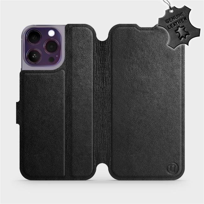 Kožené flip pouzdro Mobiwear - Apple iPhone 14 Pro Max - Černé